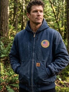 Carhartt Navy Blue Hooded Size Large